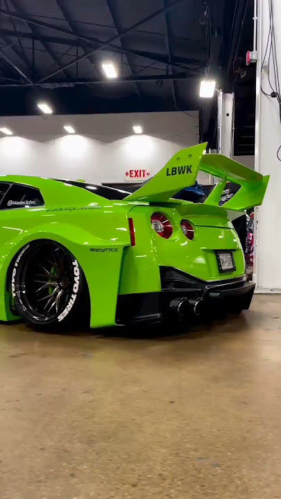 neon green modified GTR R35 🔥🔥💥#shorts #viral
