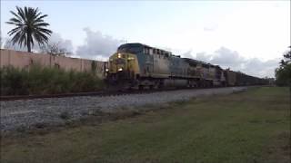[HD] CSXT O721-02 with a CW44AC and a GP40-2 with killer horn taps northbound to Hialeah yard
