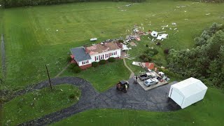 Severe weather: drone footage shows storm damage in Indiana