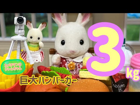 【大食い】フレアのぴょんぴょんチョコレートチャンネル巨大バーガーに挑戦【asmr】