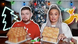 GINGERBREAD HOUSE COMPETITION \& ANSWERING YOUR QUESTIONS | BOYFRIEND VS GIRLFRIEND | VLOGMAS DAY 19