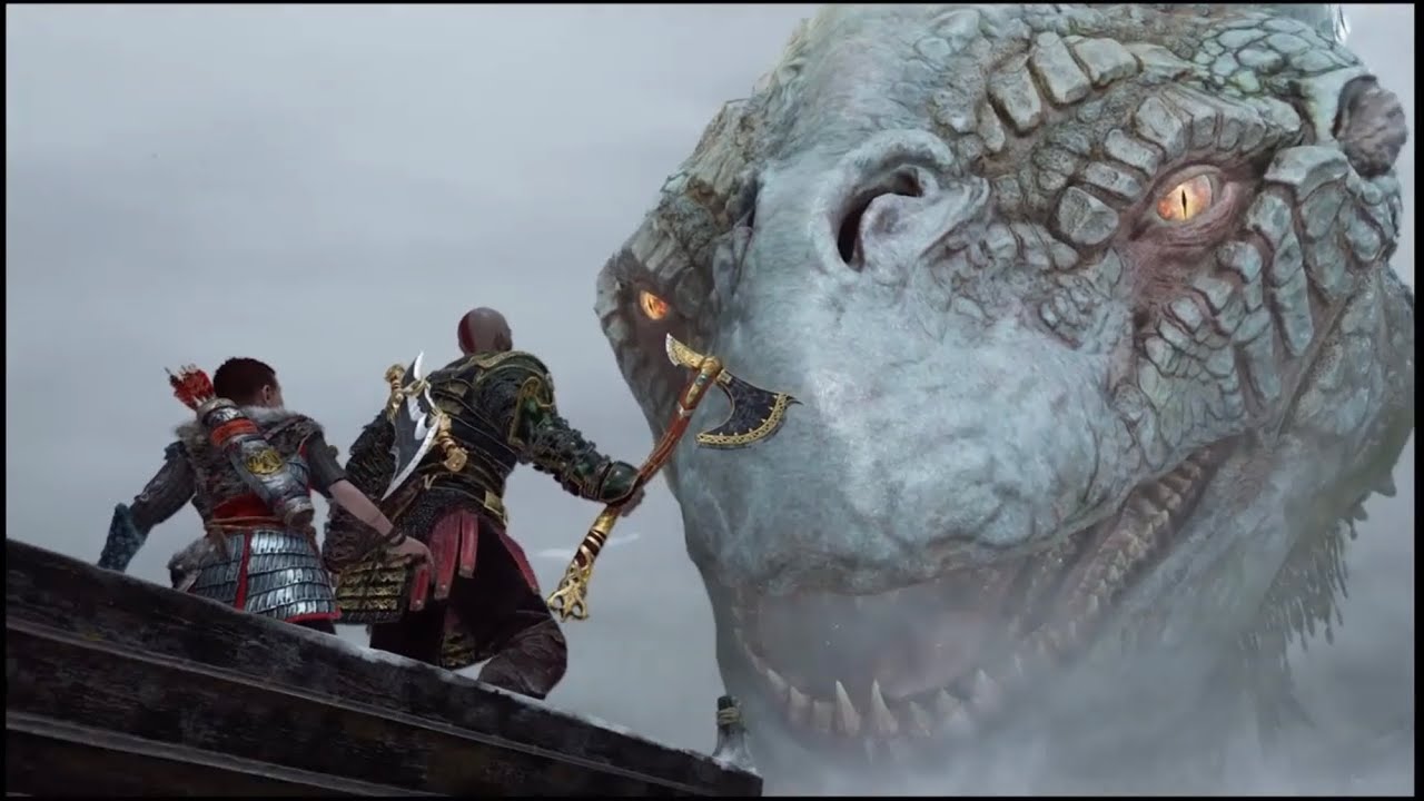 God of War Freya's house, Lake of Nine and the World Serpent