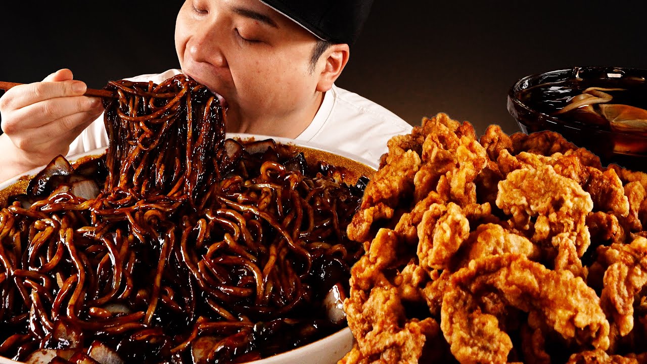 비주얼 대박 윤기 흐르는 간짜장과 새콤달콤 탕수육 먹방~!! Ganjjajang and sweet and sour tangsuyuk