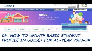 6. How to Update basic Student profile in UDISE+ Student database management system