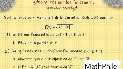Généralités sur les fonctions  1er bac SM: exercice 1