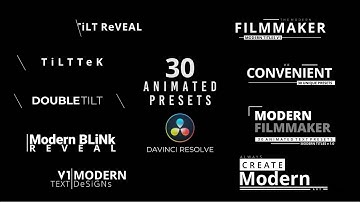 30 Professional Title Animations For Davinci Resolve