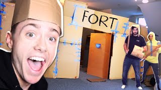 BUILDING A GIANT BOX FORT PRISON.