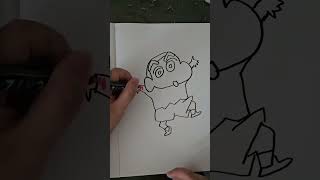 오른손대신 왼손으로 짱구를 그려봤습니다✋              #왼손잡이 #짱구는못말려 #짱구