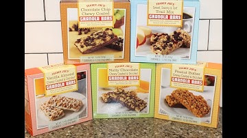 Trader Joe’s Granola Bars: Chocolate Chip, Trail Mix, Vanilla Almond, Nutty Chocolate, Peanut Butter