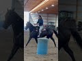 I think after sometime working through the kinks he’s going to EAT to the right #barrelracer #horses