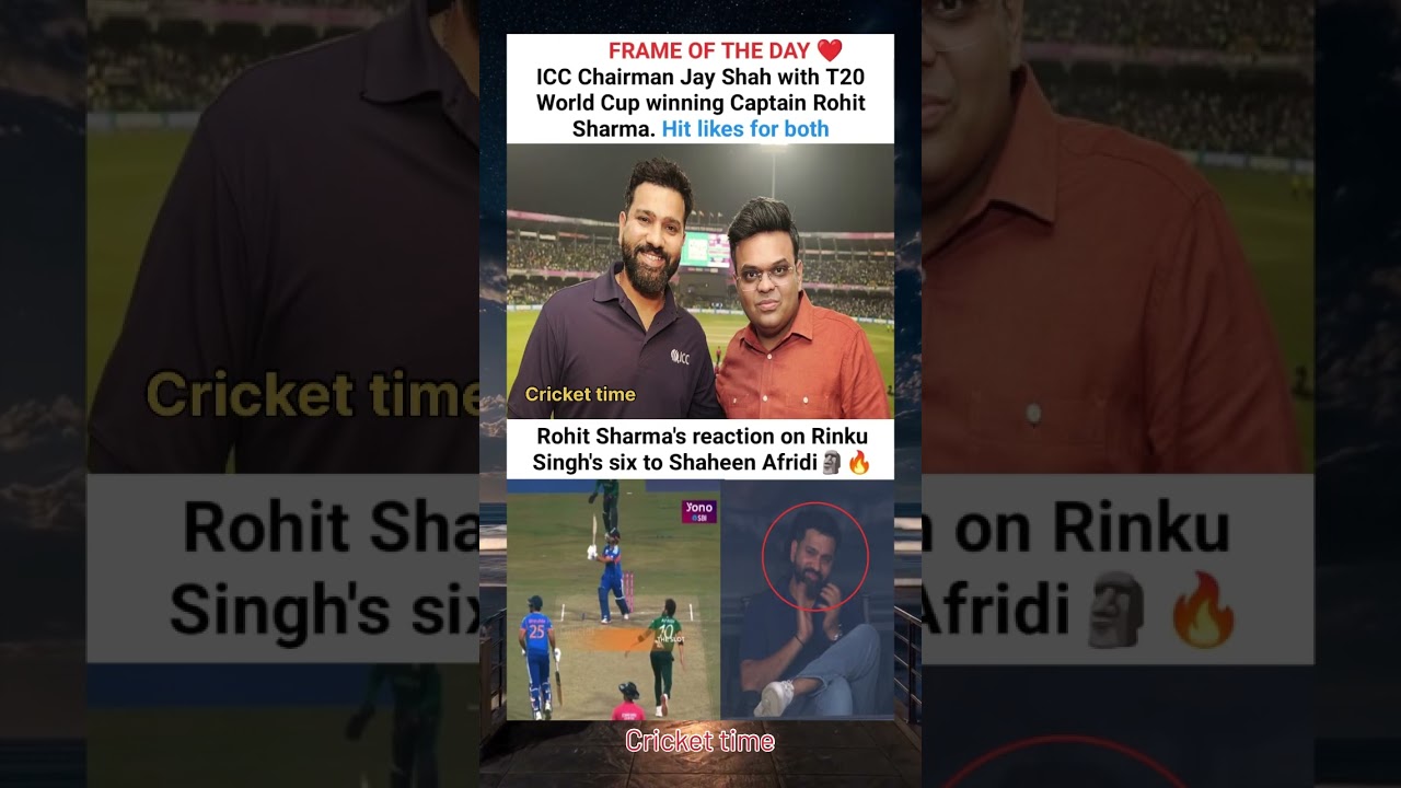 FRAME OF THE DAY ❤️ICC Chairman Jay Shah with T20 World Cup winning Captain Rohit Sharma.