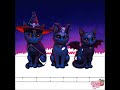 Happy Color - Three Dark Blue Cat Gets A Pose For Fancy Halloween Costume Night (Halloween Pics)