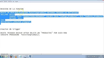 TRIGGER, VISTAS, INDICES POSTGRESQL