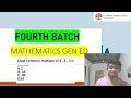 Mathematics gen ed fourth batch