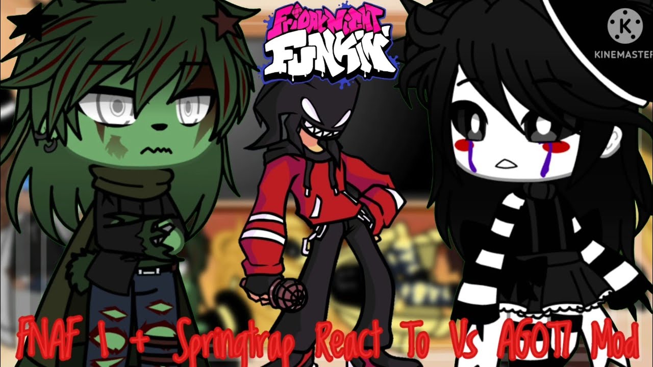 FNAF 1 + Marionette & Springtrap React To FNF Vs AGOTI Mod || Gacha Club