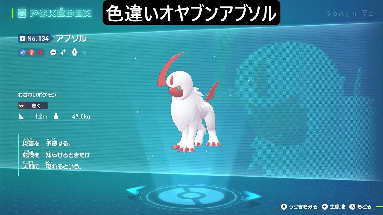 色違いオヤブンアブソル ポケモンレジェンズZA M次元ラッシュ Pokémon LEGENDS Z-A Mega Dimension #ポケモン