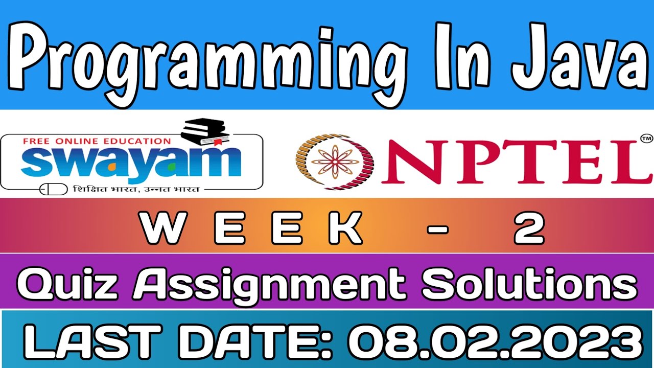 nptel programming in java week 2 assignment answers