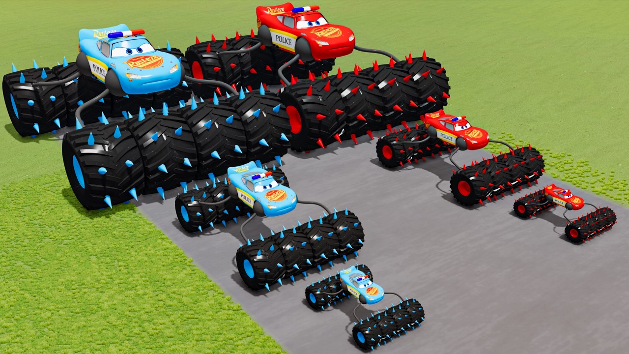 Big & Small McQueen Police VS Trains Thomas | BeamNG.drive