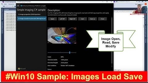 Windows 10 UWP Sample: Images Pictures Load Rotate Scale Save