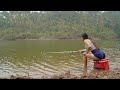 Girl Fishing | Big Tilapia Fishing | Fishing With Hooks