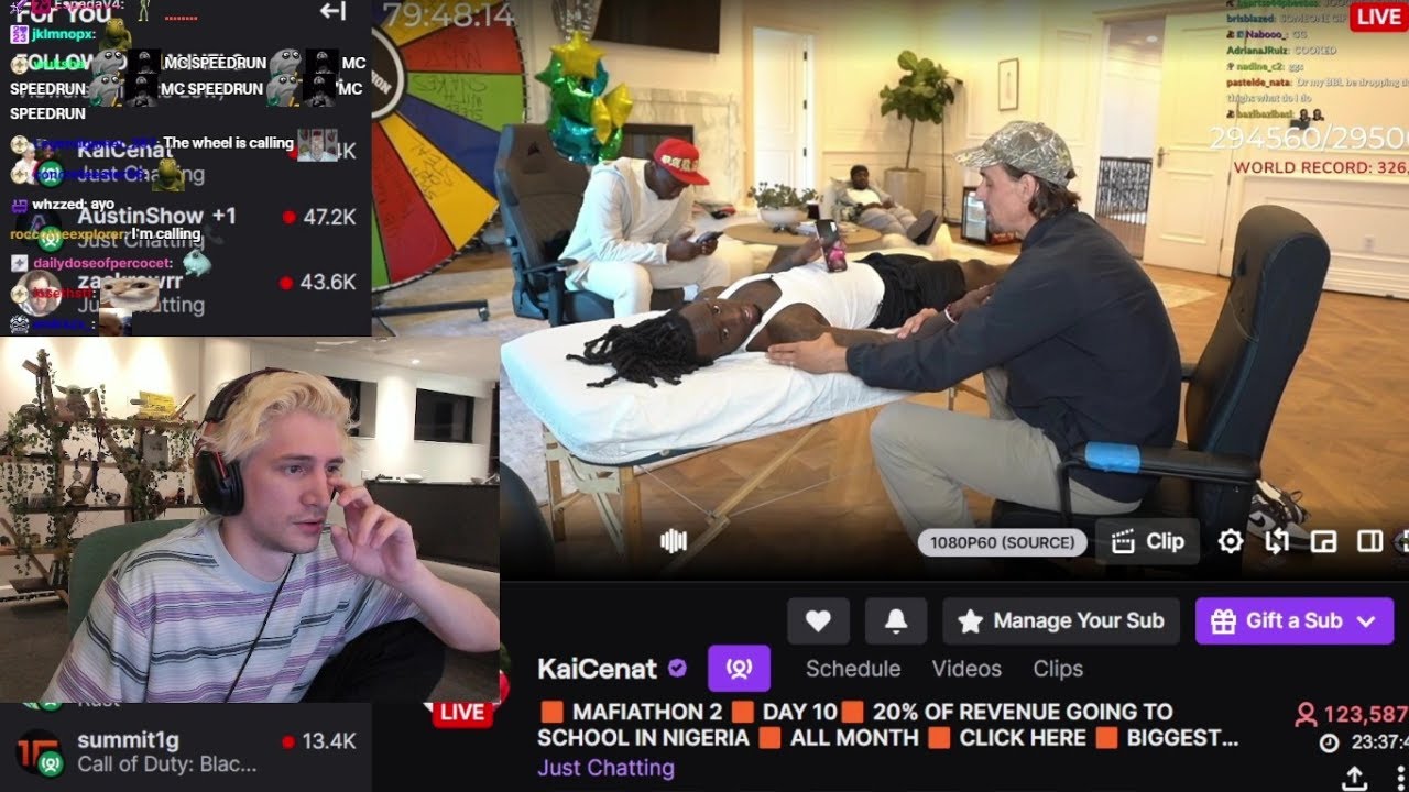 xQc Reacts to Kai Cenat Getting Checked by Doctor after Dislocating his ...
