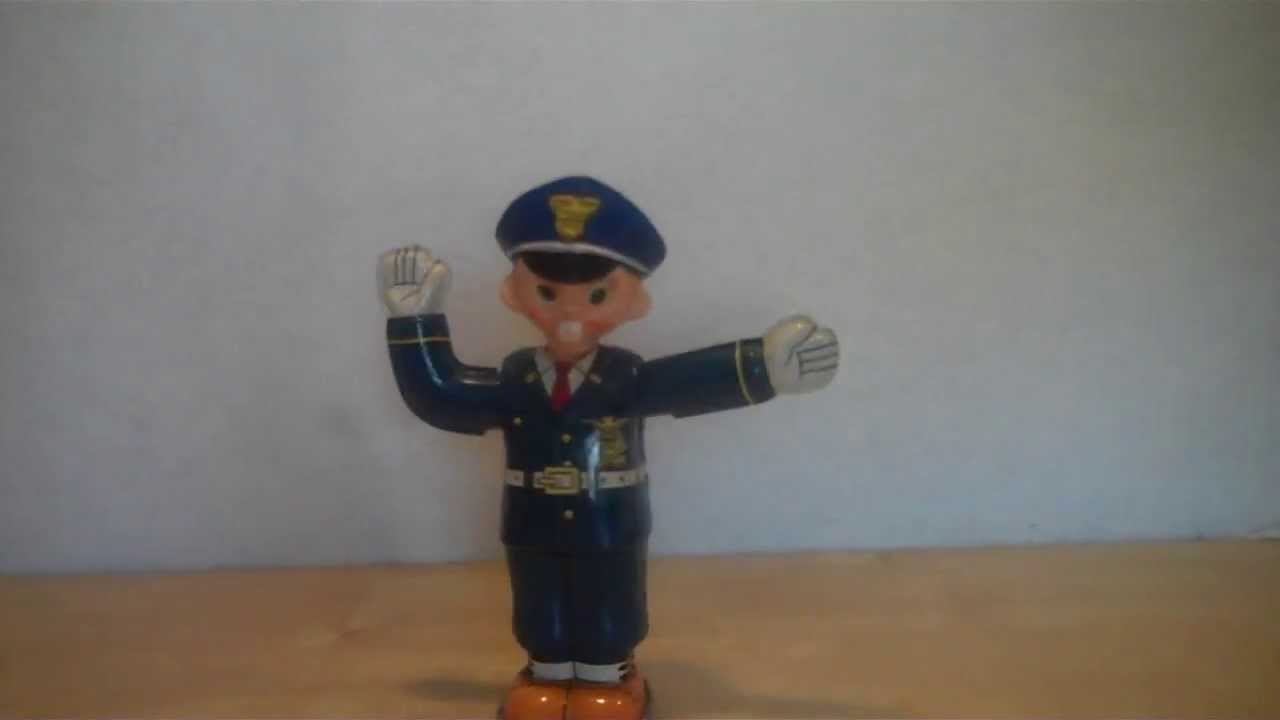1960s wind up Tin Toy Traffic Cop Made in Japan By Nomura