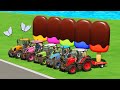 TRANSPORTING BIG &amp; MINI TRACTORS! CHOCOLATE ICE CREAM vs PORTAL TRAP! - Farming Simulator 22
