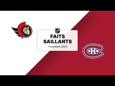 Sénateurs vs Canadiens 1/11/25 | Faits saillants