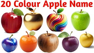 The World of 20 Colorful Apples | Colour Apple Names in Hindi & English | Kids Color & Fruit Lear...