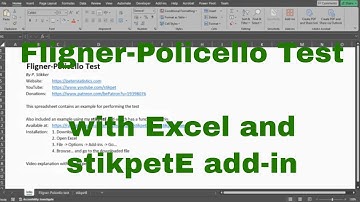 Excel - Fligner-Policello Test with stikpetE