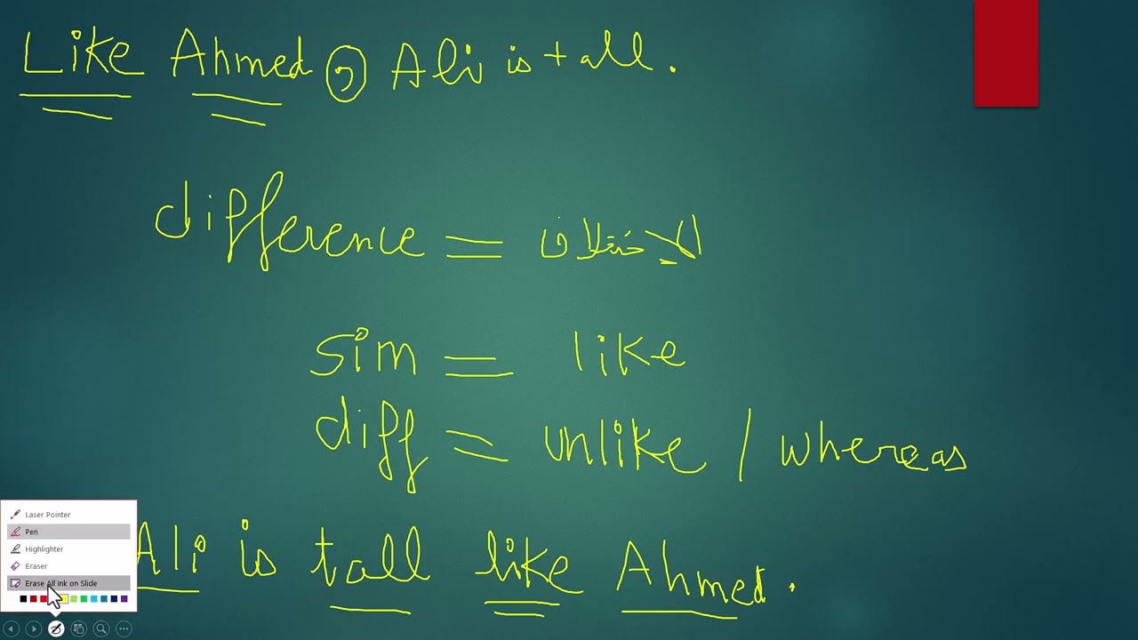 مراجعة الثانية للسنة رابعة متوسط | التشابه والإختلاف | similarity and difference