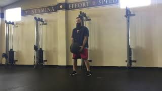 MED BALL DROP STEP ROTATIONAL SCOOP TOSS