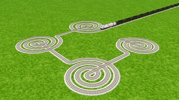 AI TRAINS CROSSING AT CAREFULLY ROUND TO ROUND CIRCLE RAILROAD TRACKS ZIGZAG TRACKS | beamng drive