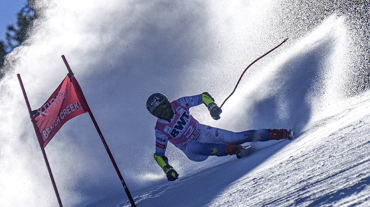 Travis Ganong Podiums in Men's Super G #2 | Xfinit...