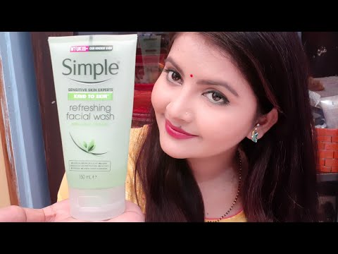 Simple kind to skin refreshing facial wash review & demo | face wash for sensitive skin for summers