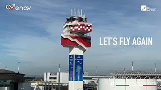 Installazione telo "LET'S FLY AGAIN" sulla torre di controllo dell'aeroporto di Roma Fiumicino screenshot 3