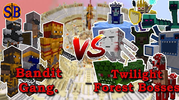 Bandit Gang (Atum 2) vs Twilight Forest Bosses | Minecraft Mob Battle