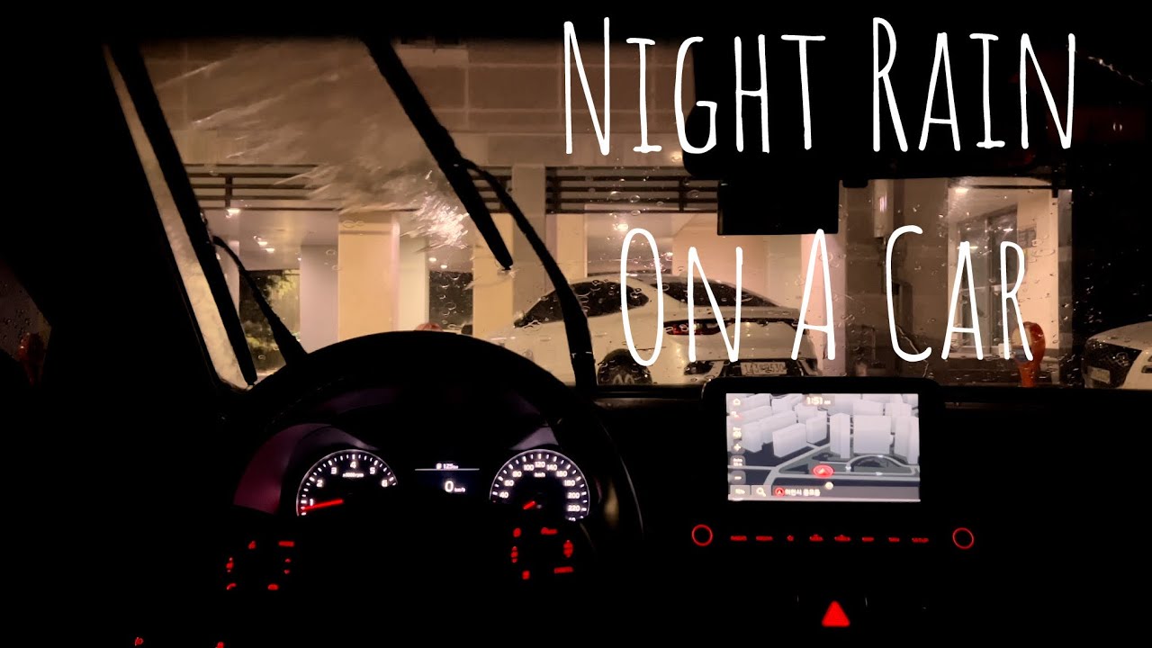 ASMR - Night Rain On A Car / with the windshield wipers on 🌧️ 빗소리 - YouTube