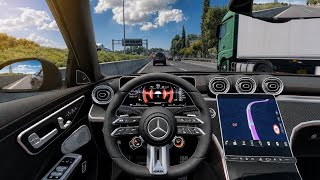 Realistic Car Simulator : Mercedes C63 AMG 2024 Highway Driving POV screenshot 4
