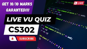 CS302 LIVE VU QUIZ 3| Get Full Marks Guaranteed | Quiz Hacks | Virtual University