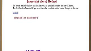 Alert method in javascript