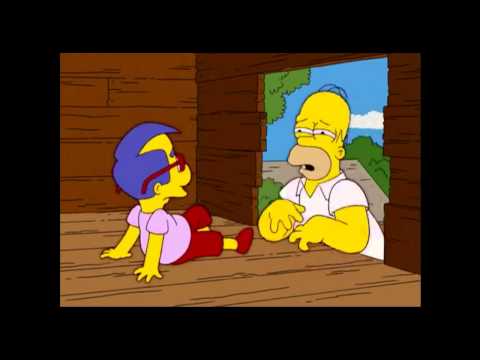 Milhouse first kiss with Homer