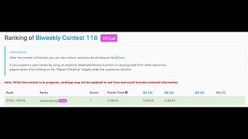 LeetCode Bi-Weekly Contest 116 (6765 / 18578) [ Virtual ]