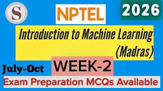 Machine Learning Week 2 Quiz Answers | NPTEL 2026 | Assignment Solutions