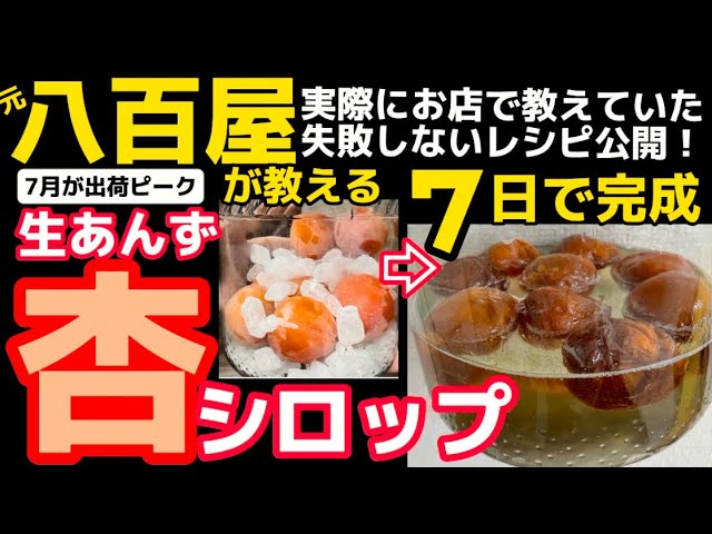 八百屋が教える！絶対レシピ‼【あんずシロップ】実際にお店でお客さん