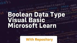 Boolean Data Type Visual Basic Microsoft Learn