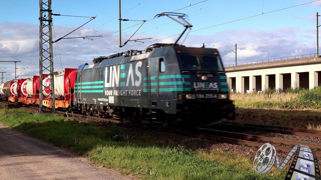 Trainspotting #622 - 4k60 - Railpool/Lineas BR186 255-6 mit gem ...