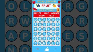 Word Search Game | Can You Find 5 Words | Topic: Fruit | #shorts #gameshorts