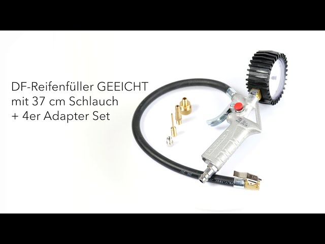 DF-Reifenfüller GEEICHT mit 37 cm Schlauch + 4er Adapter Set bei
