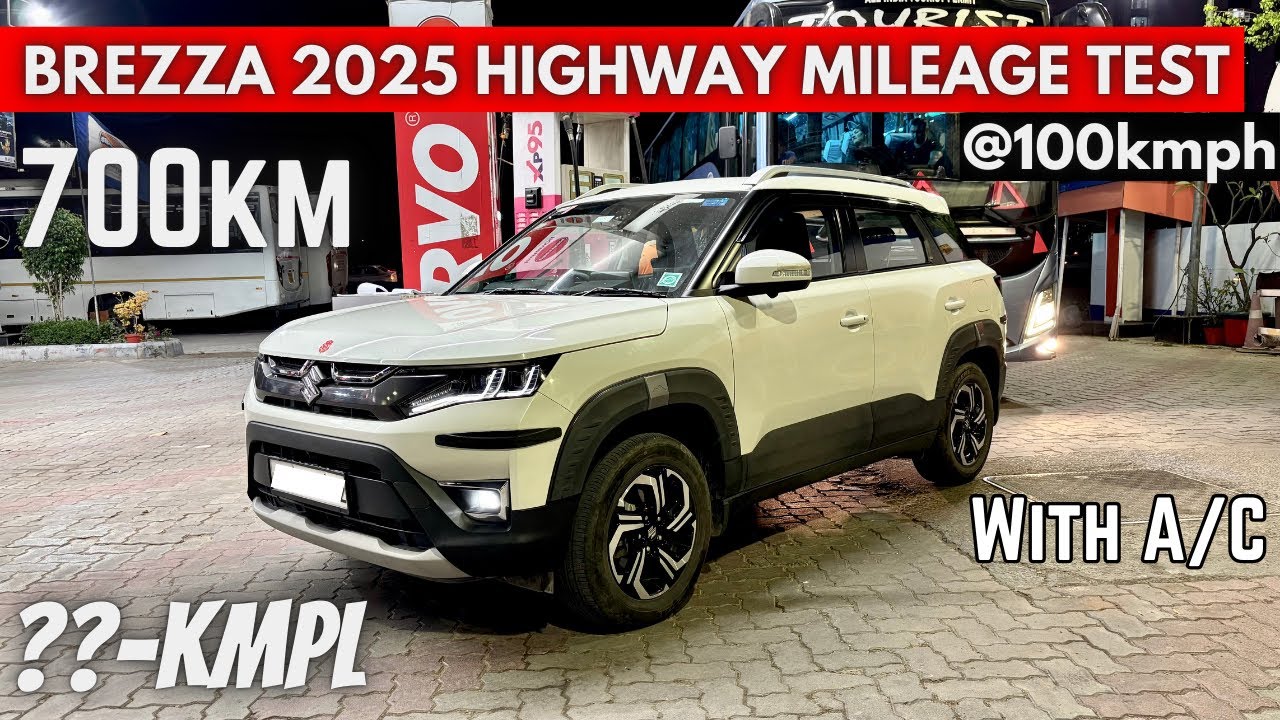 Maruti Brezza Facelift 2025 Highway Mileage Test Petrol Tank to Tank ...